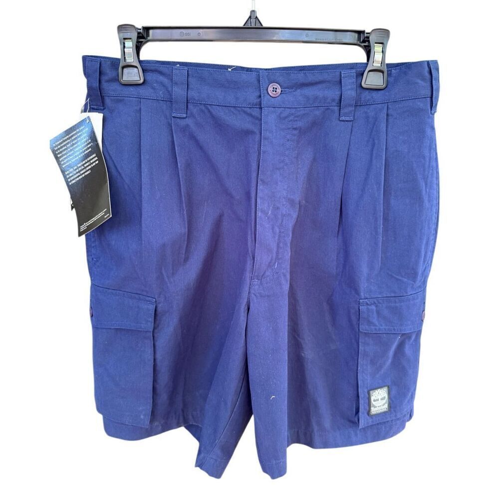 New!  Timberland Performance Cargo Shorts Sz. 32 Blue Hiking Outdoors